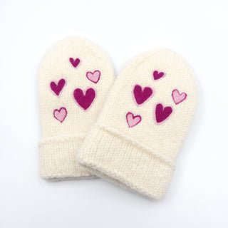 Tovet hjertevotter, komplett kit