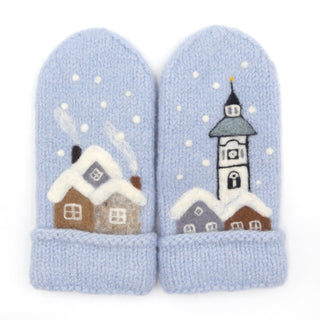 Tovet Rørosvotter, komplett kit - isblå