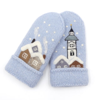 Tovet Rørosvotter, komplett kit - isblå