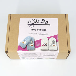 Tovet Rørosvotter, komplett kit - lys blåturkis