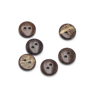 Buttons - Polished coconut, 6 pcs