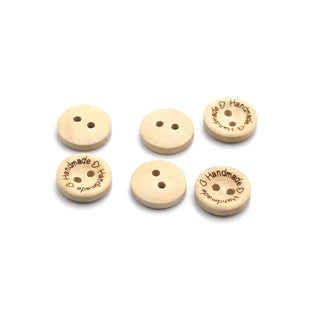 Buttons - made of wood, "handmade" 6 pcs