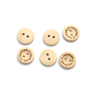 Buttons - made of wood, "handmade" 6 pcs