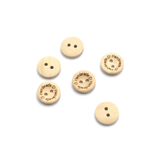 Buttons - made of wood, "handmade" 6 pcs