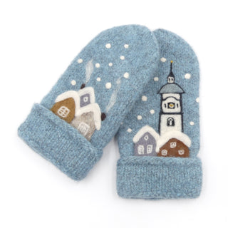 Tovet Rørosvotter, komplett kit - lys blåturkis