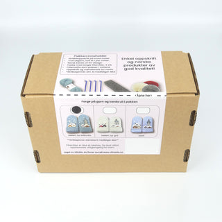 Tovet Rørosvotter, komplett kit - lys blåturkis