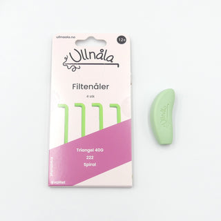 Ullnåla Filtenålholder Tett, Grønn med nåler