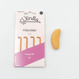 Ullnåla Filtenålholder Tett, Oransje med nåler
